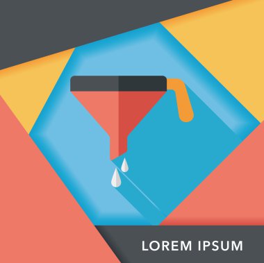 Uzun Gölge, eps10 ile mutfak eşyaları huni düz simgesi