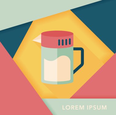 Uzun Gölge, eps10 ile mutfak eşyaları çay potu düz simgesi