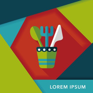 Uzun Gölge, eps10 sofra düz simgesiyle