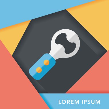 Uzun Gölge, eps10 mutfak eşyaları tirbuşon düz simgesiyle