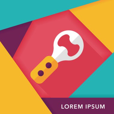 Uzun Gölge, eps10 mutfak eşyaları tirbuşon düz simgesiyle