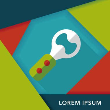 Uzun Gölge, eps10 mutfak eşyaları tirbuşon düz simgesiyle