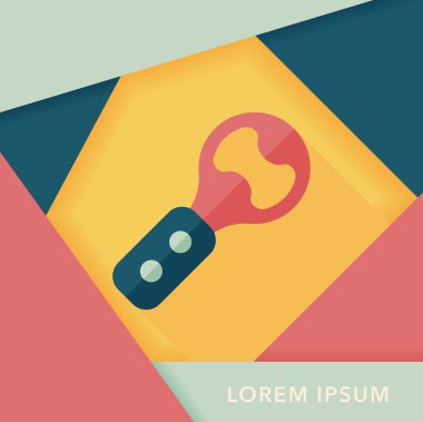 Uzun Gölge, eps10 mutfak eşyaları tirbuşon düz simgesiyle