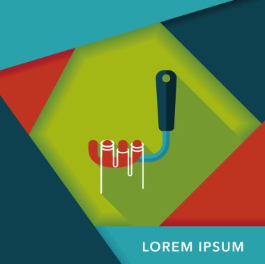 Uzun Gölge, eps10 ile mutfak eşyaları spagetti kaşığı düz simgesi