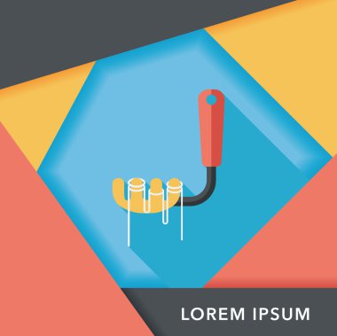 Uzun Gölge, eps10 ile mutfak eşyaları spagetti kaşığı düz simgesi