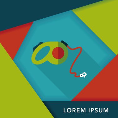 Evcil köpek uzun gölgeli düz simge, eps10