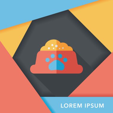 Uzun Gölge, eps10 ile evde beslenen hayvan köpek gıda düz simgesi