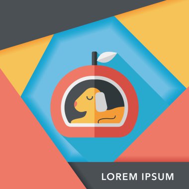 Uzun Gölge, eps10 ile evde beslenen hayvan yatak düz simgesi