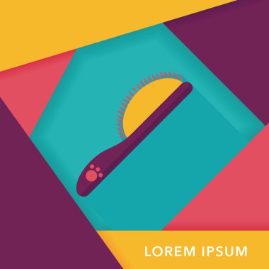 Uzun Gölge, eps10 ile evde beslenen hayvan köpek fırça düz simgesi