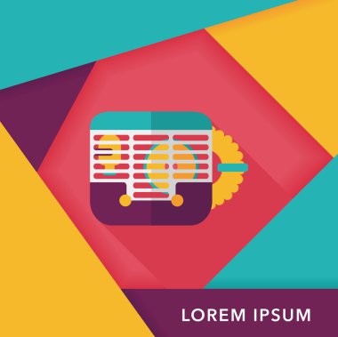 Evde beslenen hayvan fare kafesi düz simgesi ile uzun gölge, eps10