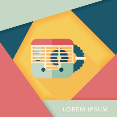 Evde beslenen hayvan fare kafesi düz simgesi ile uzun gölge, eps10