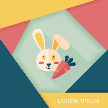 Uzun Gölge, eps10 ile evde beslenen hayvan tavşan düz simgesi