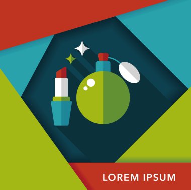 parfüm ve ruj düz simgesi uzun gölge, eps10 ile alışveriş