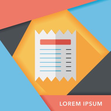 Uzun Gölge, eps10 ile alışveriş kredi kartı fatura düz simgesi