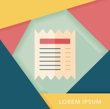 Uzun Gölge, eps10 ile alışveriş kredi kartı fatura düz simgesi