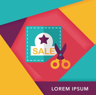 Uzun Gölge, eps10 ile alışveriş Satılık kupon düz simgesi