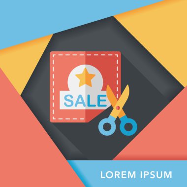 Uzun Gölge, eps10 ile alışveriş Satılık kupon düz simgesi