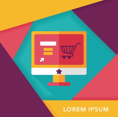 Uzun gölgeli online alışveriş simgesi, eps10