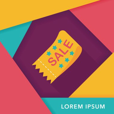 Uzun Gölge, eps10 ile alışveriş Satılık kupon düz simgesi