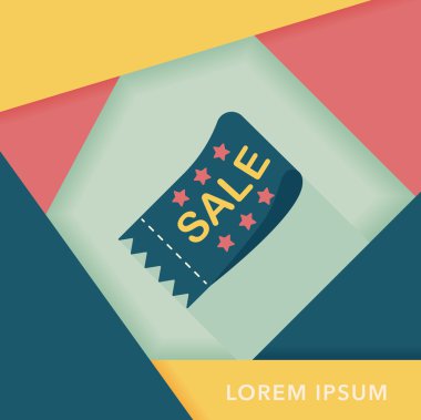 Uzun Gölge, eps10 ile alışveriş Satılık kupon düz simgesi