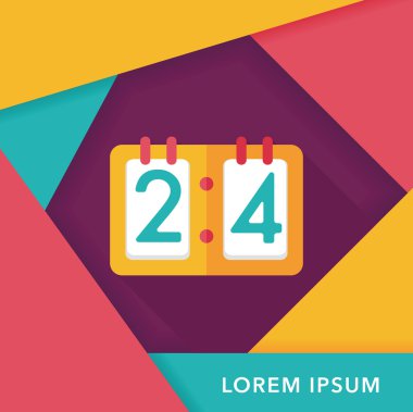 Çetele düz simgesi ile uzun gölge, eps10