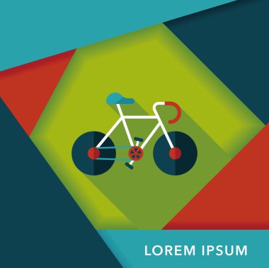 Uzun Gölge, eps10 Bisiklet düz simgesi