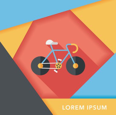 Uzun Gölge, eps10 Bisiklet düz simgesi