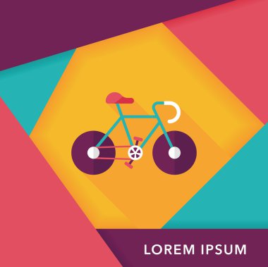 Uzun Gölge, eps10 Bisiklet düz simgesi