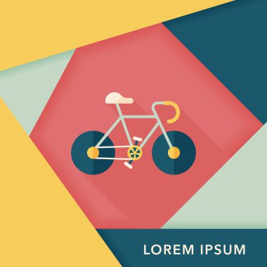 Uzun Gölge, eps10 Bisiklet düz simgesi