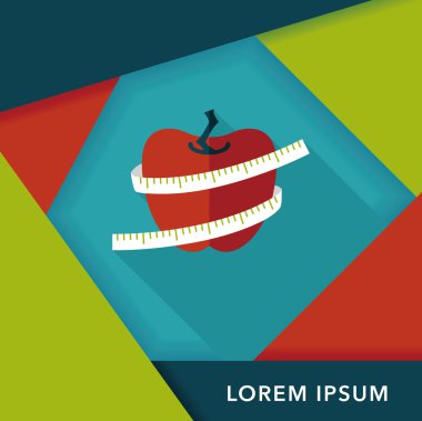 Ölçüm bandı uzun gölge, eps10 düz simgesiyle