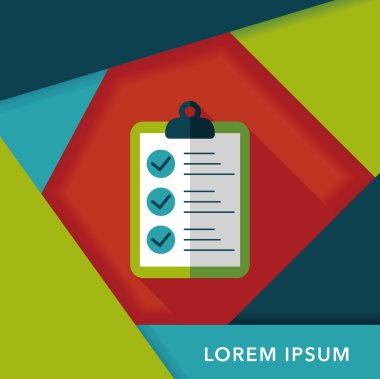 Çetele düz simgesi ile uzun gölge, eps10