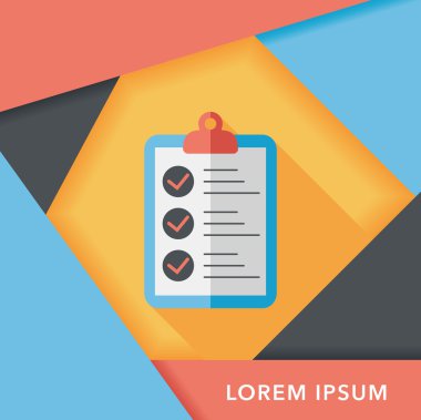 Çetele düz simgesi ile uzun gölge, eps10