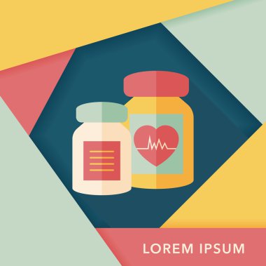 Uzun Gölge, eps10 ile ek ilaç düz simgesi