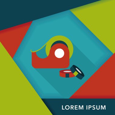 yapışkan bant düz simgesi ile uzun gölge, eps10