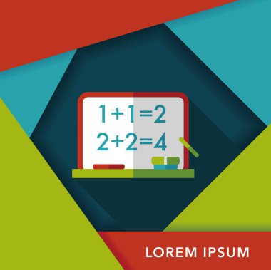 Blackboard düz simgesi ile uzun gölge, eps10