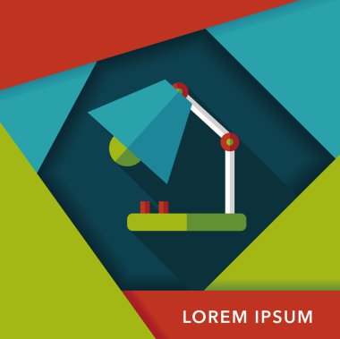 Uzun Gölge, eps10 ile masa lambası düz simgesi