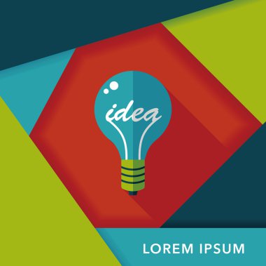 ampul uzun gölge, eps10 düz simgesi