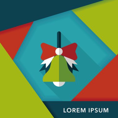 okul zili uzun gölge, eps10 düz simgesiyle