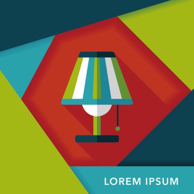 Uzun Gölge, eps10 ile masa lambası düz simgesi