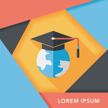 e-öğrenme uzun gölge, eps10 düz simgesi