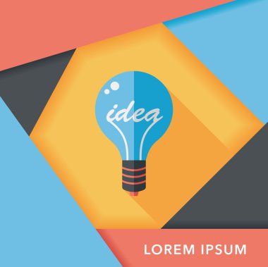 ampul uzun gölge, eps10 düz simgesi