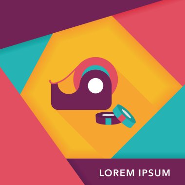 yapışkan bant düz simgesi ile uzun gölge, eps10