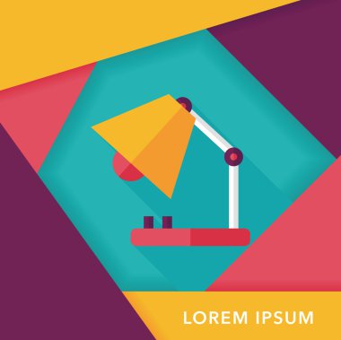 Uzun Gölge, eps10 ile masa lambası düz simgesi