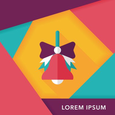 okul zili uzun gölge, eps10 düz simgesiyle