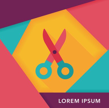 Uzun Gölge, eps10 makas düz simgesi