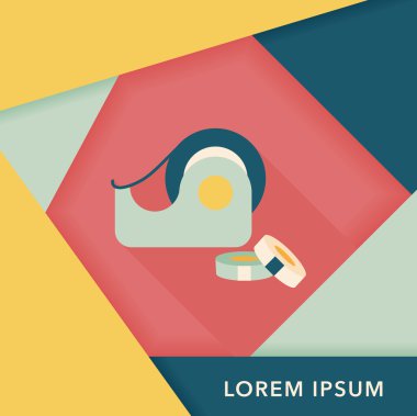 yapışkan bant düz simgesi ile uzun gölge, eps10