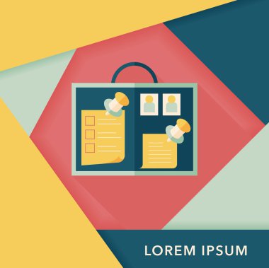 mesaj panosu düz simgesi uzun gölge, eps10 ile