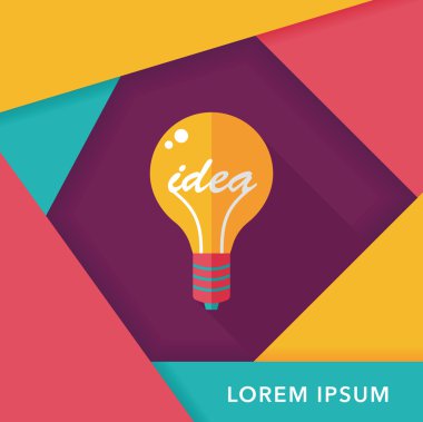 ampul uzun gölge, eps10 düz simgesi