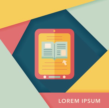 e-öğrenme uzun gölge, eps10 düz simgesi