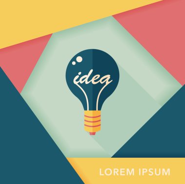 ampul uzun gölge, eps10 düz simgesi